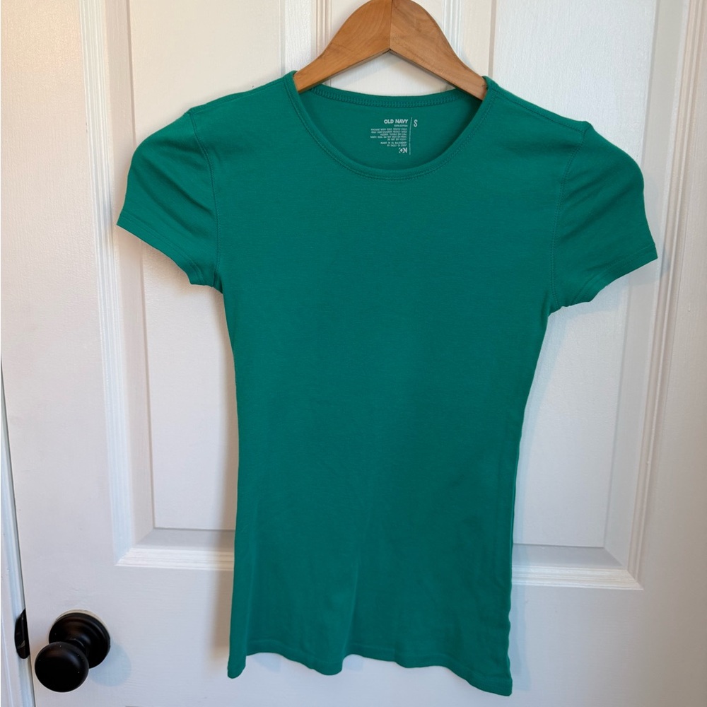 Old Navy Women's Teal Scoop Neck Short Sleeve Tee